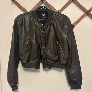 Zara Faux Leather Bomber
